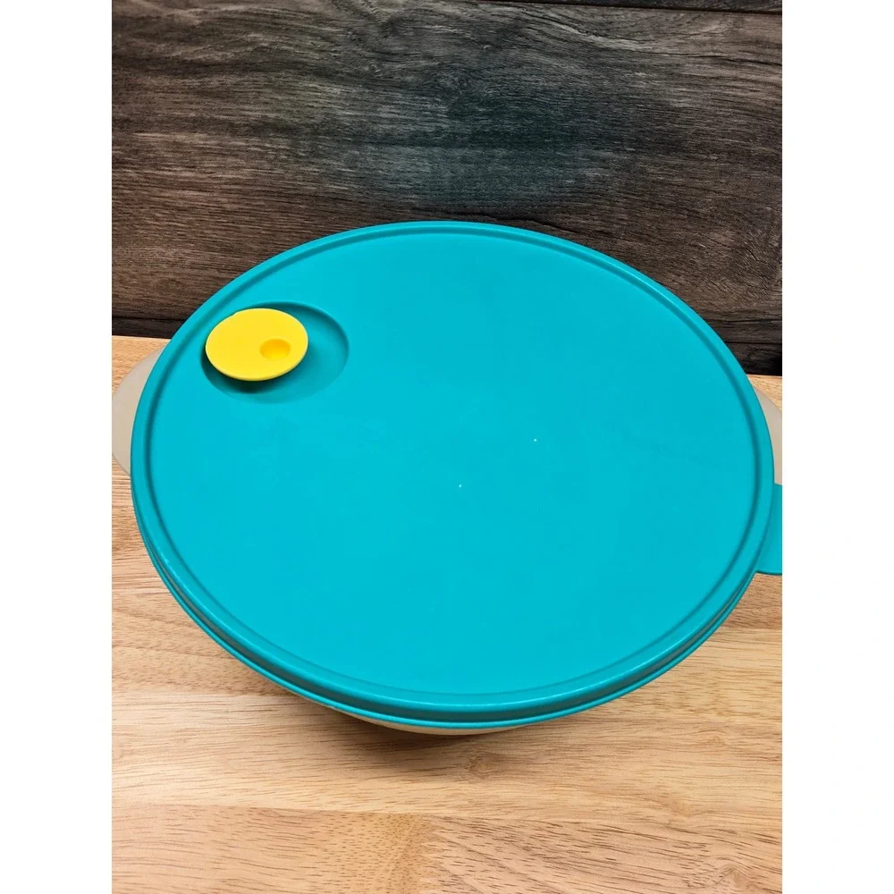 Tupperware Rock N Serve 3Qt Microwave Bowl Teal Lid 2643A-1 3L Large Storage